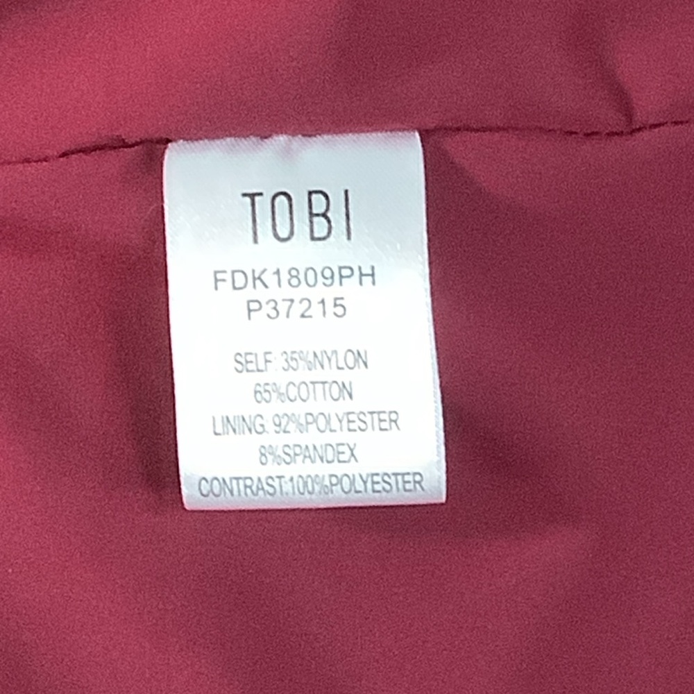TOBI “Just Us Two” Pleated Lace Wine Skater Dress - Picture 6 of 12